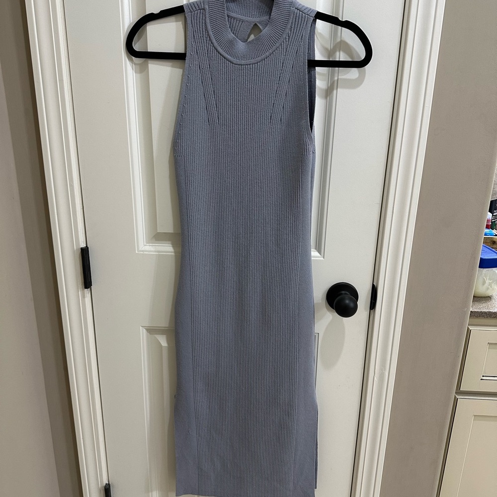 Abercrombie & Fitch Gray Ribbed Midi Dress